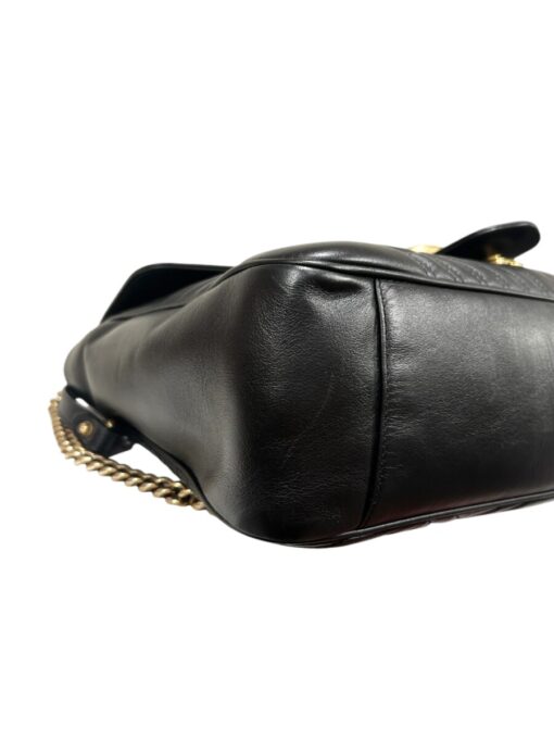 GUCCI Calfskin Matelasse Large GG Marmont Shoulder Bag Black - Image 12