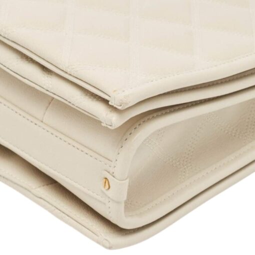 SAINT LAURENT Lambskin Quilted leather Becky Chain Bag Crema Soft. - Image 10