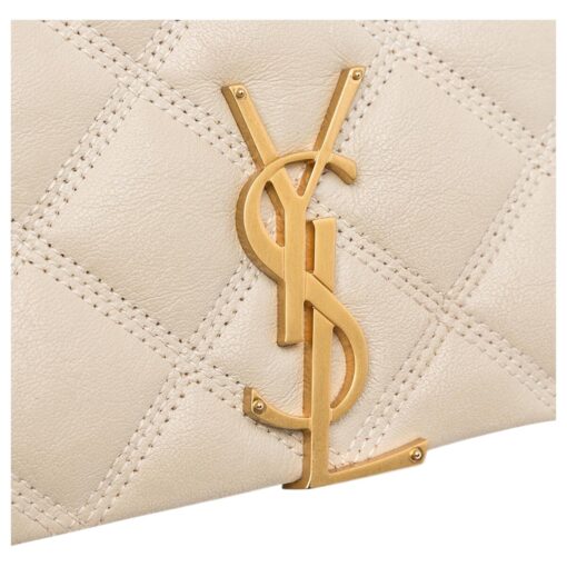 SAINT LAURENT Lambskin Quilted leather Becky Chain Bag Crema Soft. - Image 7
