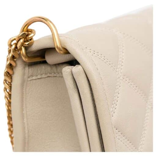 SAINT LAURENT Lambskin Quilted leather Becky Chain Bag Crema Soft. - Image 14