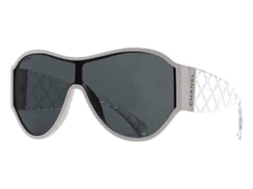 CHANEL Acetate Quilted Sunglasses White.