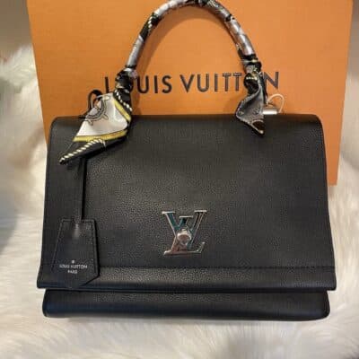 Louis Vuitton Black Calfskin Leather Lockme II Bag.