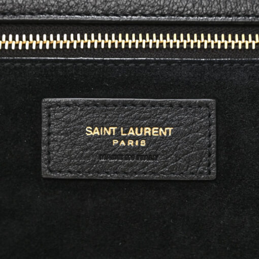 SAINT LAURENT Grained Deerskin Bea Tote Black Shoulder Bag - Image 6