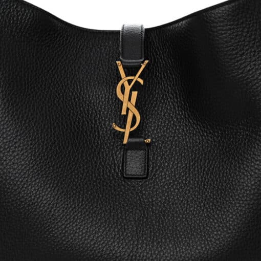 SAINT LAURENT Grained Deerskin Bea Tote Black Shoulder Bag - Image 5
