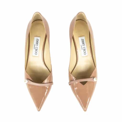 Jimmy Choo Beige Patent Rosalia 65 Pumps (Size 38) - Image 7