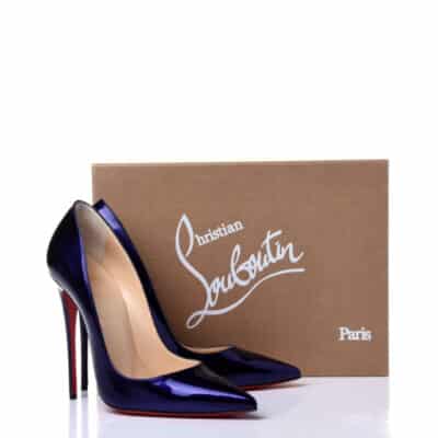 Christian Louboutin Glossy Patent So Kate 120 Pumps Electro (Size 37.5)