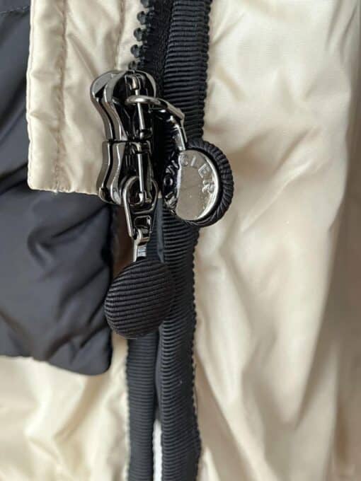Moncler Parka Black and Cream Ladies Coat (Size S/M) - Image 4