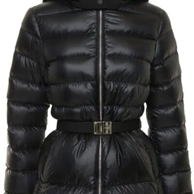 Burberry Burniston short Nylon Down Jacket with Belt