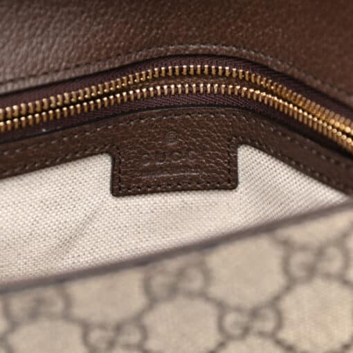GUCCI GG Supreme Monogram Textured Dollar Calfskin Blondie Chain Shoulder Flap Bag Beige Ebony. - Image 6