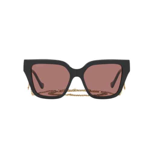 GUCCI Acetate Ladies Square Frame Chain Sunglasses Black. - Image 5