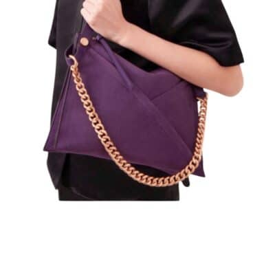 Mulberry M Zipped Amethyst Soft Nubuck and Silky Calf Leather