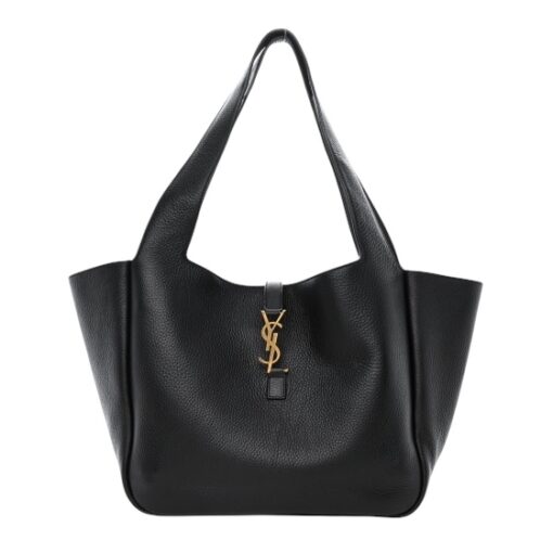 SAINT LAURENT Grained Deerskin Bea Tote Black Shoulder Bag
