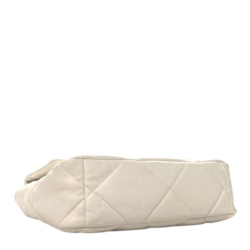 CHANEL Lambskin Quilted Large Chanel 19 Flap White. - Image 8