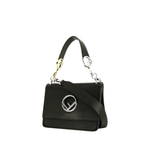 FENDI Vitello Century Opaco F is Fendi Kan I Shoulder Bag Black. - Image 5