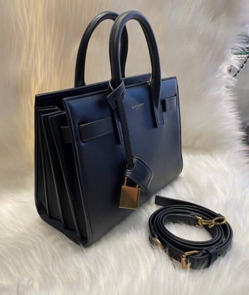 SAINT LAURENT Calfskin Nano Sac De Jour in Dark Navy. - Image 12