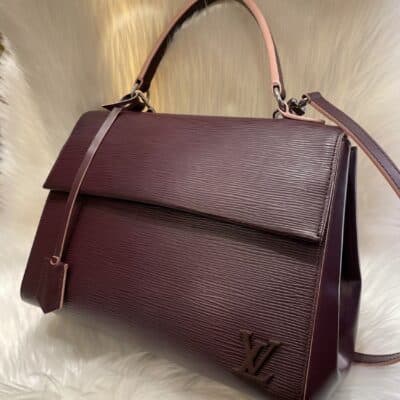 Louis Vuitton Epi Leather Cluny MM Prune Rose Poudre
