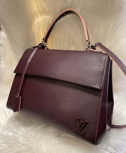 Louis Vuitton Epi Leather Cluny MM Prune Rose Poudre