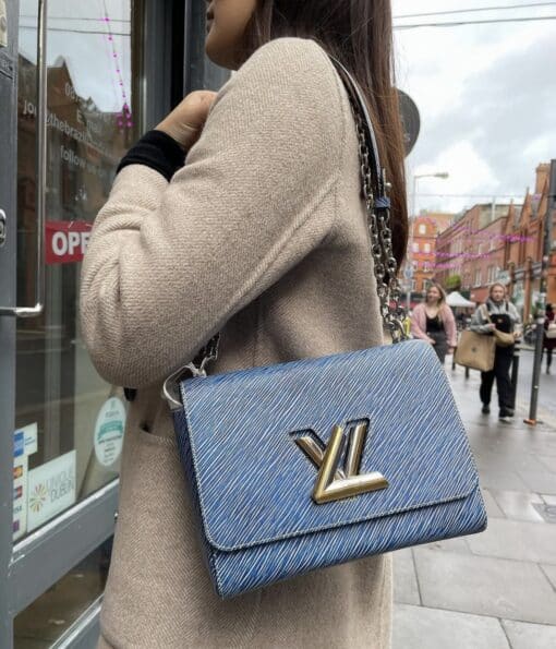 Louis Vuitton EPI Leather Twist Shoulder Bag MM Denim Light - Image 17