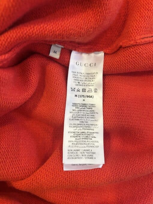Gucci Men's Logo Tab Crew Neck Knit Jumper in Tomato Red (Size oversized M) - Image 6