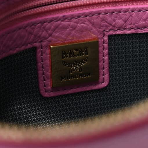 MCM Visetos Studded Wristlet Pouch Pink - Image 3