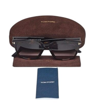 TOM FORD Brown Tortoise Shell Acetate Oversized Rhett Sunglasses