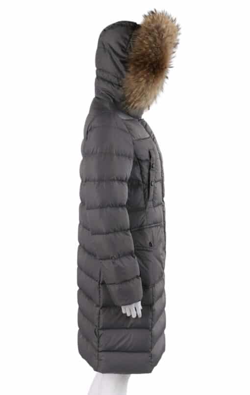 MONCLER “Genevrier” Giubbotto Gray Fur Quilted Puffer Jacket Parka Coat (Size 3) - Image 7