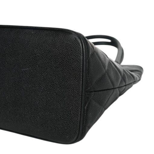CHANEL Caviar Quilted Medallion Tote Black and Silver Hardware - Image 6