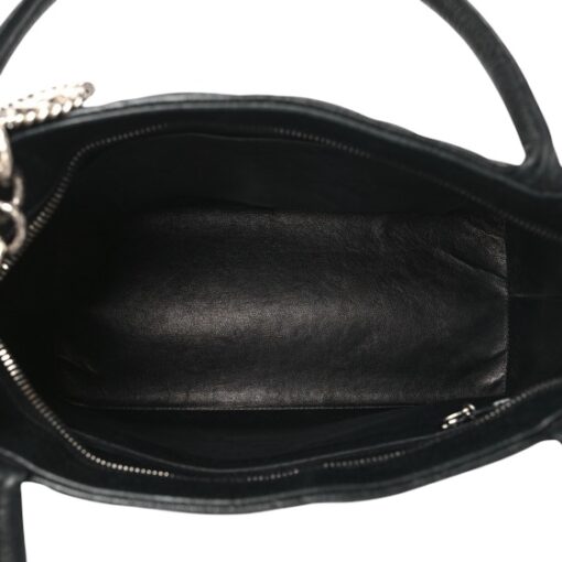 CHANEL Caviar Quilted Medallion Tote Black and Silver Hardware - Image 8