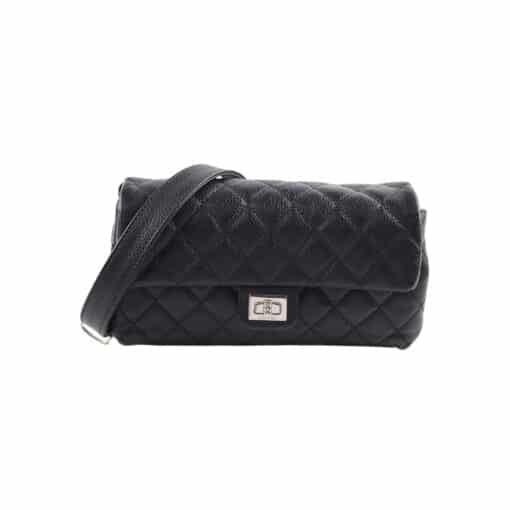 CHANEL Caviar Calfskin Quilted 2.55 Reissue Flap Belt Bag Clutch Black - Image 6
