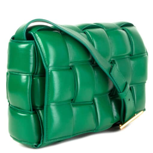 BOTTEGA VENETA Nappa Médium Intreccio Padded Cassette Crossbody Bag Racing Green - Image 8