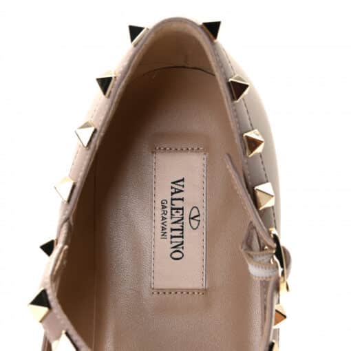 VALENTINO GARAVANI Nappa Rockstud Cage Ballerina Flats Poudre (Size 36) - Image 3