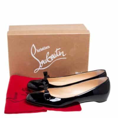 Christian Louboutin Black Patent Leather Vinodo Ballet Flats (Size 36.5)