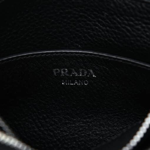 PRADA Vitello Phenix Double Zip Crossbody Bag Black - Image 3