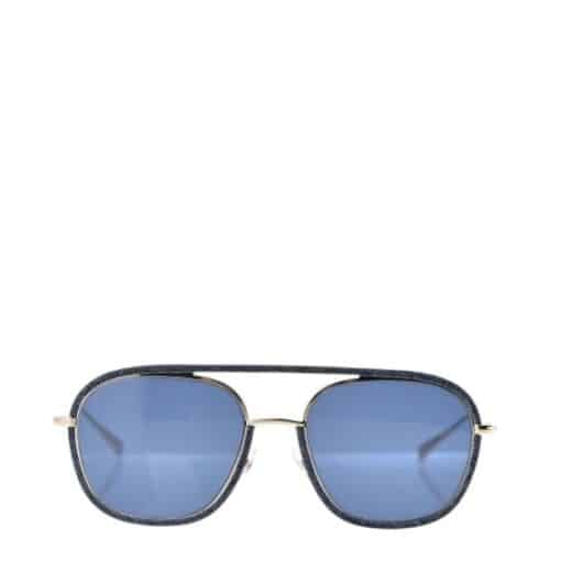 CHANEL Metal Denim Pilot Sunglasses Gold Dark Blue - Image 5