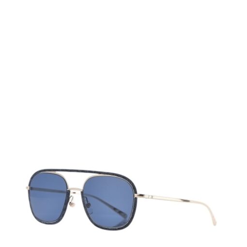 CHANEL Metal Denim Pilot Sunglasses Gold Dark Blue - Image 6