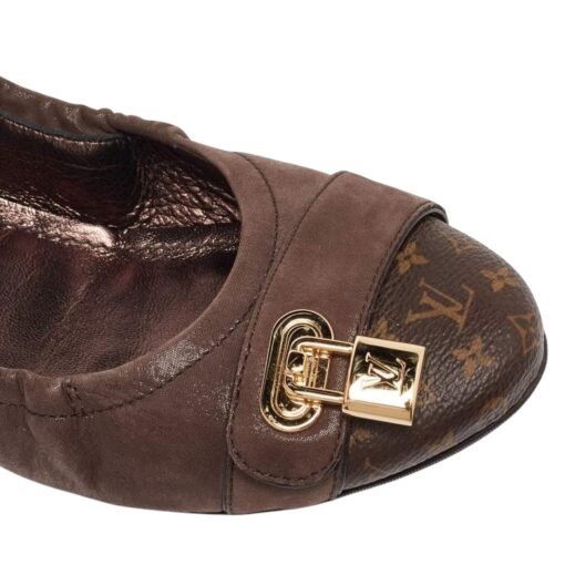 Louis Vuitton Monogram Iridescent Leather Lucky Ballerina Flats Brown (Size 37) - Image 6