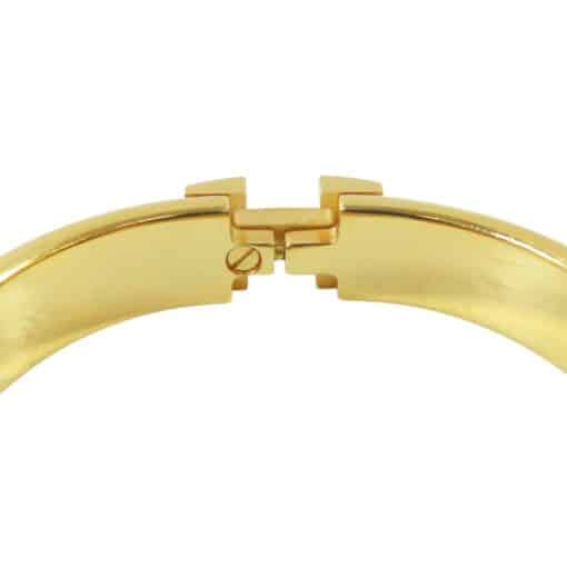 HERMES Enamel Narrow Clic Clac H Bracelet PM Orange - Image 6