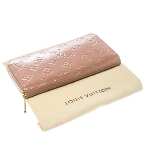 Louis Vuitton Vernis Leather Zippy Wallet Rose Velours