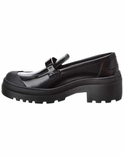 CHRISTIAN DIOR Brushed Calfskin Rubber Dior Code Cap Toe Lug Sole 15mm Black Gents Loafers (Size 40 ) - Image 10