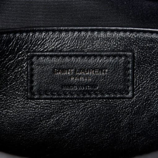 YSL Crinkled Calfskin Matelasse Monogram Baby Niki Chain Satchel Black. - Image 5