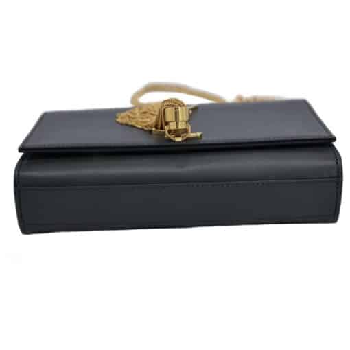 SAINT LAURENT Smooth Calfskin Medium Classic Monogram Kate Tassel Satchel Black - Image 12
