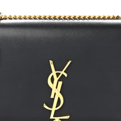 SAINT LAURENT Smooth Calfskin Medium Classic Monogram Kate Tassel Satchel Black - Image 9
