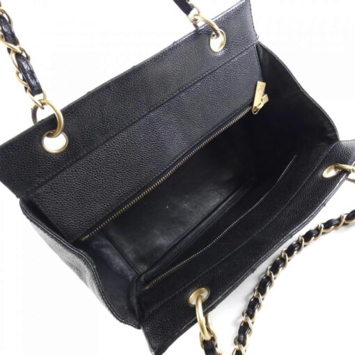 Chanel Black Vintage Caviar Leather CC petite Shopping Tote - Image 13