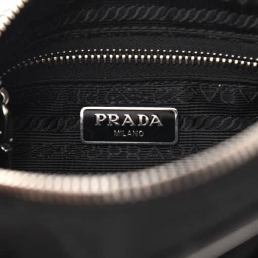 PRADA Nylon Tessuto Impuntu Quilted Top Handle Bag Black - Image 5