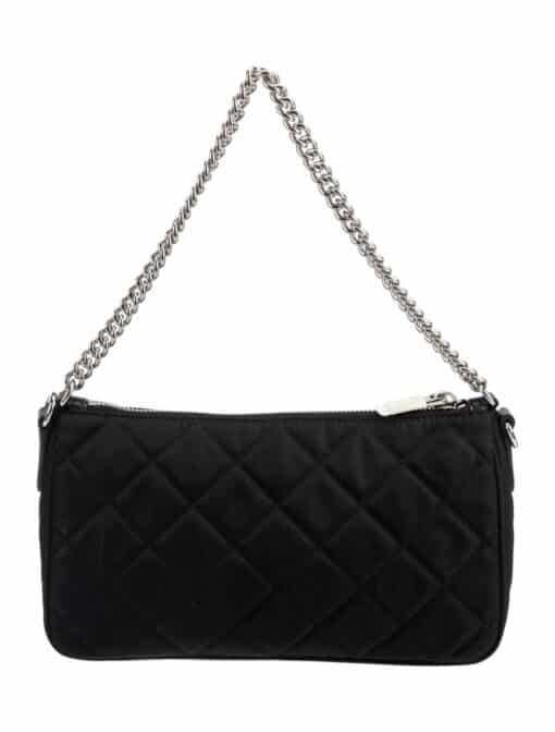 PRADA Nylon Tessuto Impuntu Quilted Top Handle Bag Black - Image 9