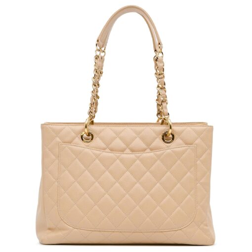 Chanel Beige Quilted Caviar Leather GST Shopper Tote - Image 12