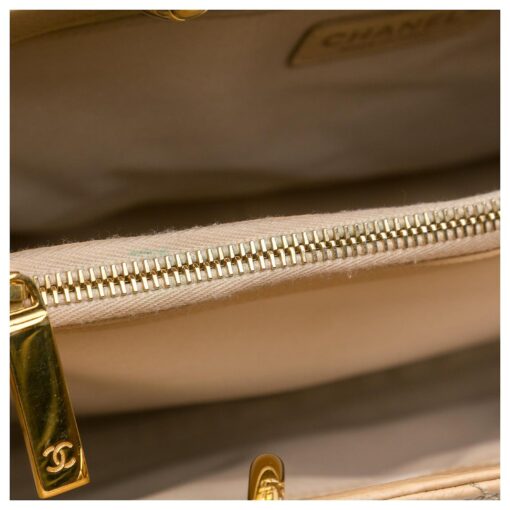 Chanel Beige Quilted Caviar Leather GST Shopper Tote - Image 9