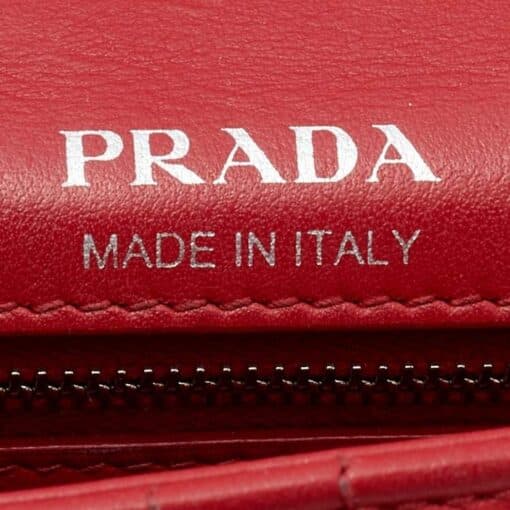 PRADA Soft Calfskin Impunture Diagramme Medium Chain Flap Shoulder Bag in Red - Image 4