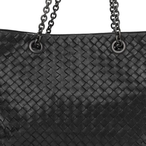 BOTTEGA VENETA Nappa Intrecciato Black Tote Bag - Image 11
