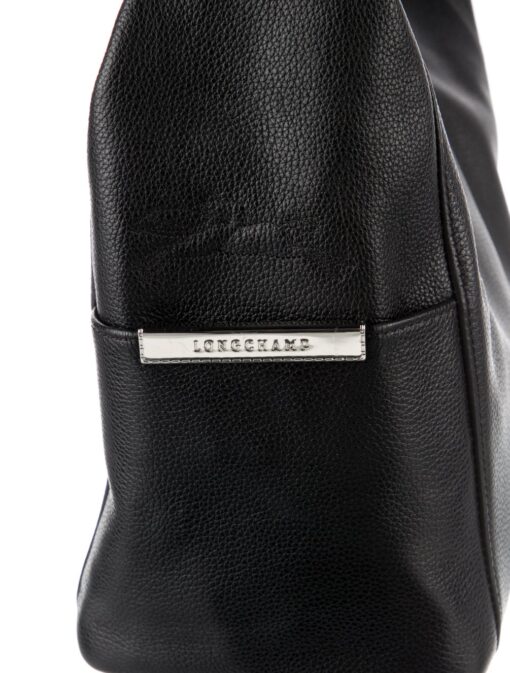 Longchamp Le Foulonne Black Leather Hobo Shoulder Bag. - Image 5
